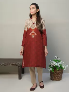 1pc - Stitched Basic Printed Khaddar Shirt