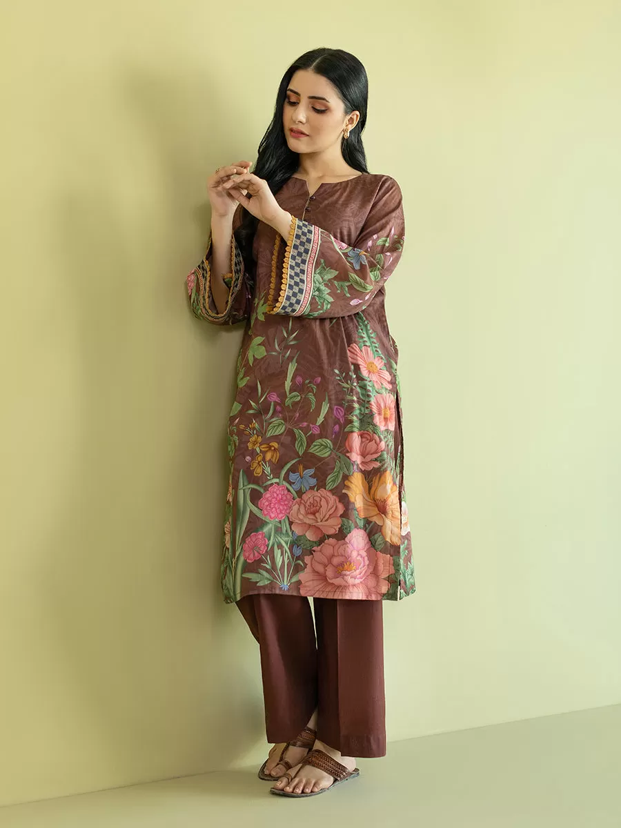 1pc - Stitched Basic Printed Lawn Shirt