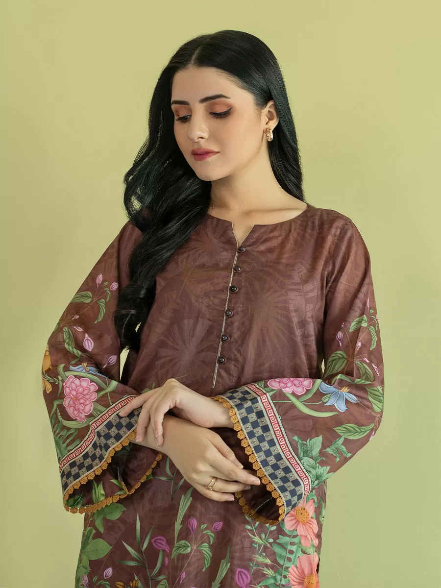 1pc - Stitched Basic Printed Lawn Shirt