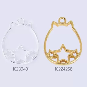 33*29*3mm Zinc alloy Open Bezel Charm Resin Open Back Charm Star Pendant DIY Jewelry 10pcs