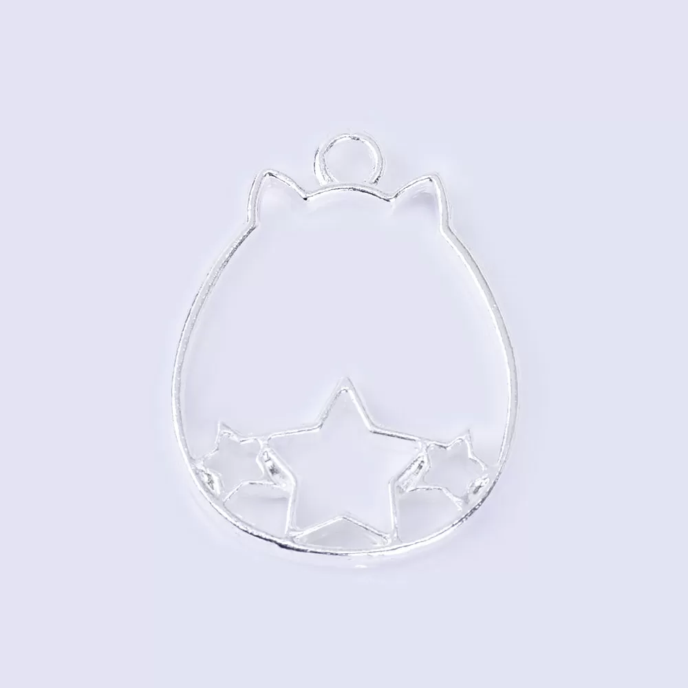 33*29*3mm Zinc alloy Open Bezel Charm Resin Open Back Charm Star Pendant DIY Jewelry 10pcs