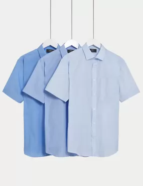 3pk Slim Fit Easy Iron Short Sleeve Shirts