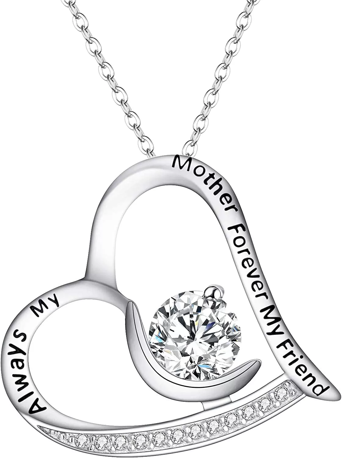 925 Sterling Silver Engraved ''Always My Mother Forever My Friend''