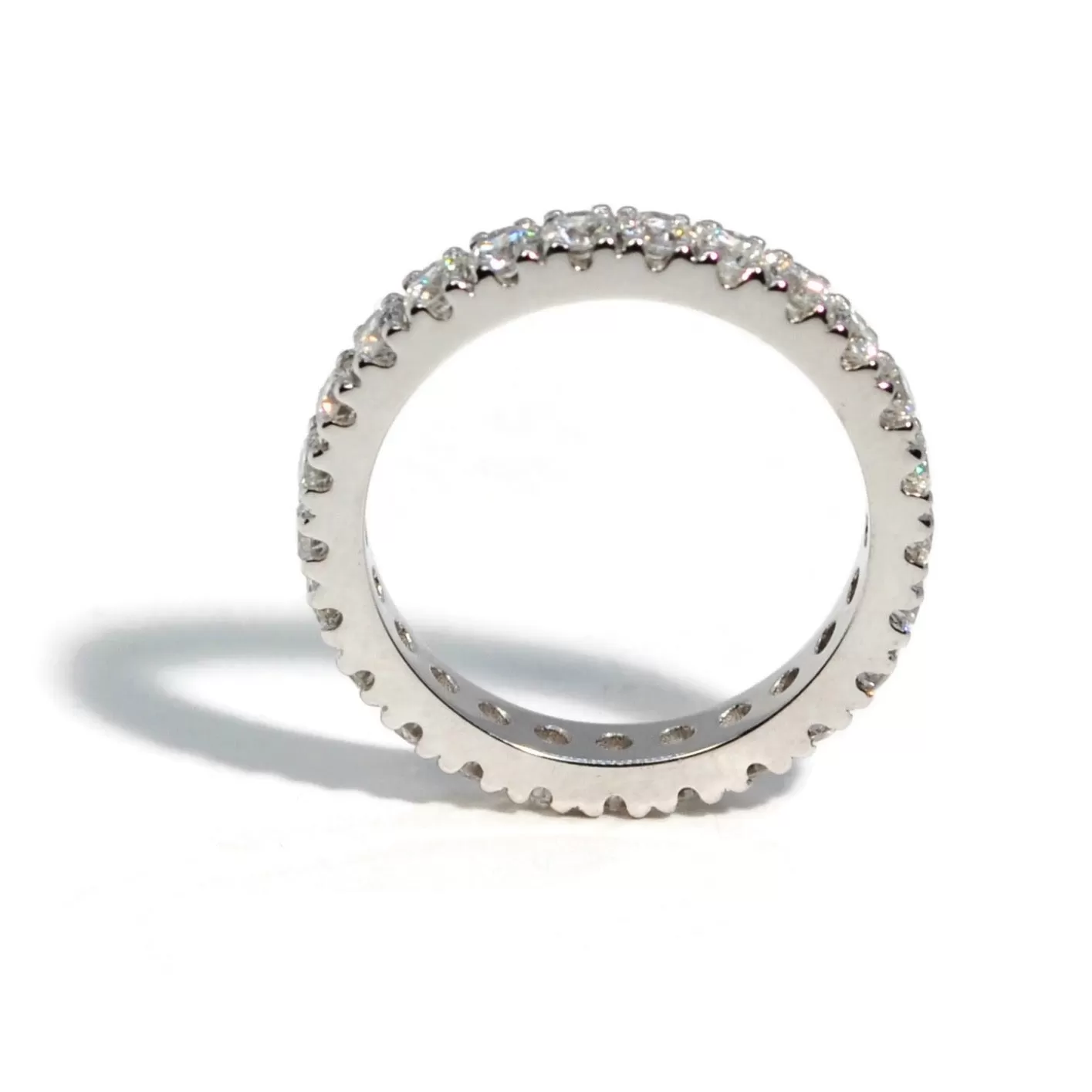 A & Furst - France - Eternity Band Ring with White Diamonds all around, 18k White Gold