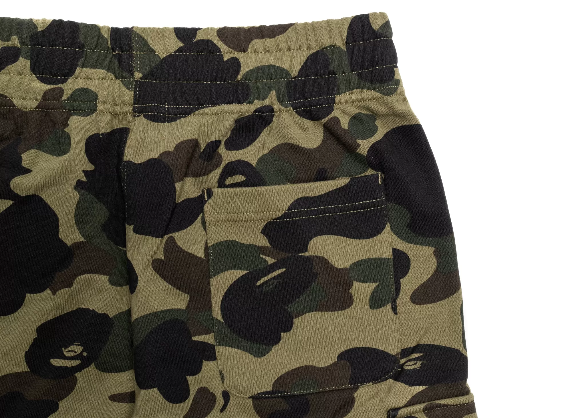 A Bathing Ape 1st Camo 6 Pocket Sweat Shorts in Green