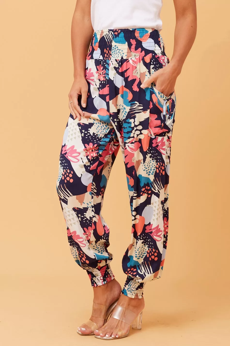 ABSTRACT PRINT HAREM PANTS