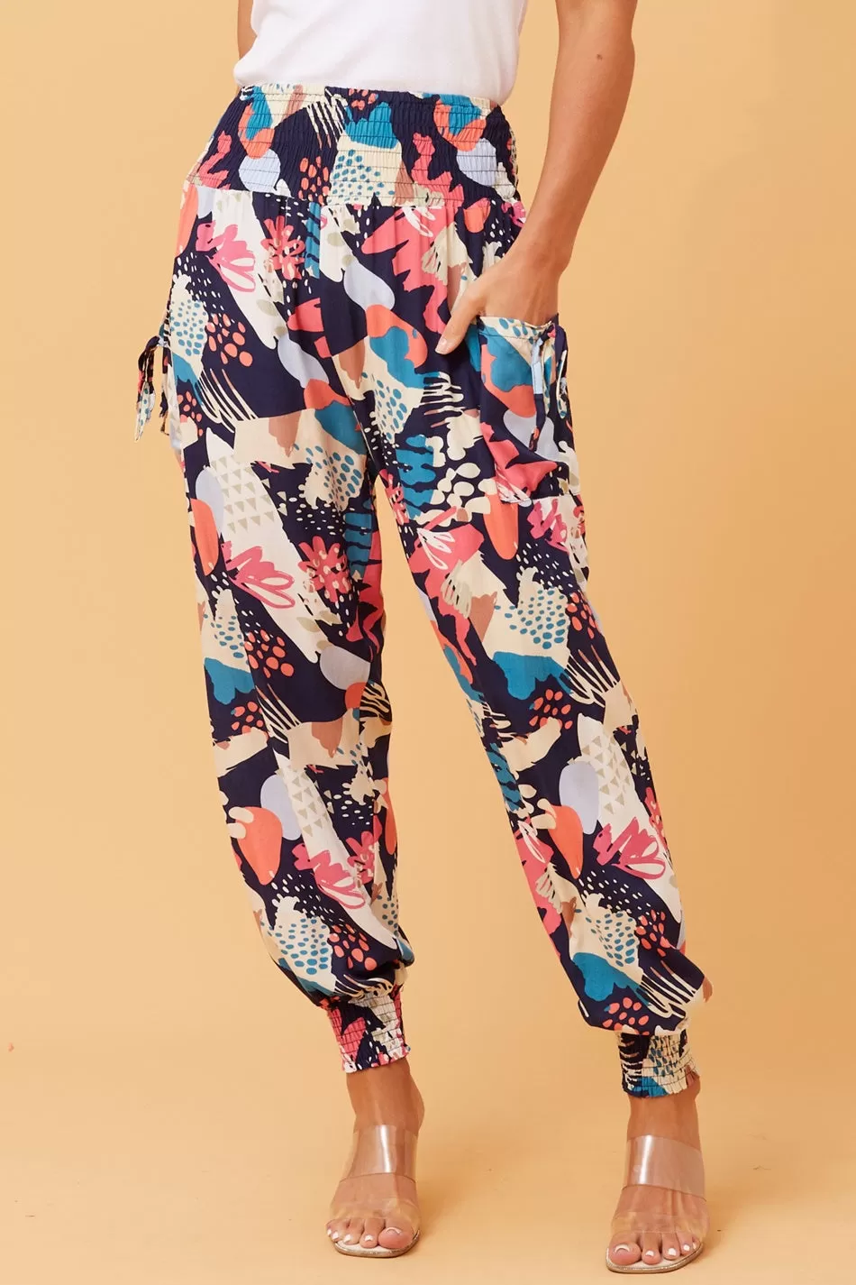 ABSTRACT PRINT HAREM PANTS