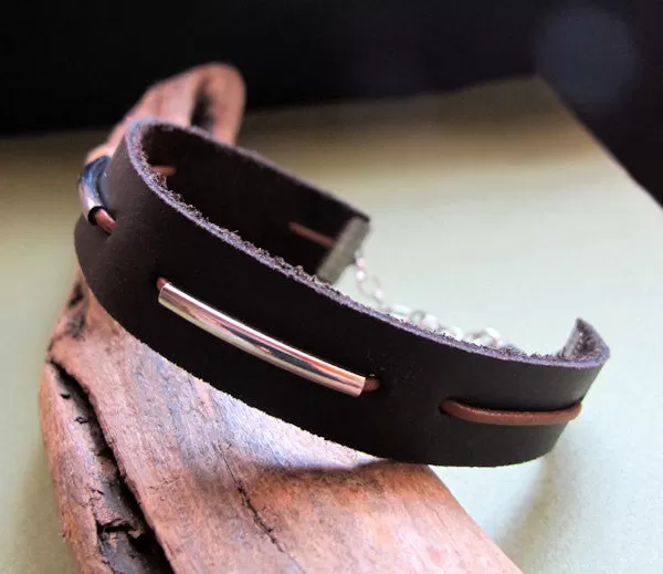 Adjustable Leather Band Bracelet for Men