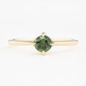 Alice Ring 4.75mm 0.55ct Green Queensland Sapphire 14K Yellow Gold