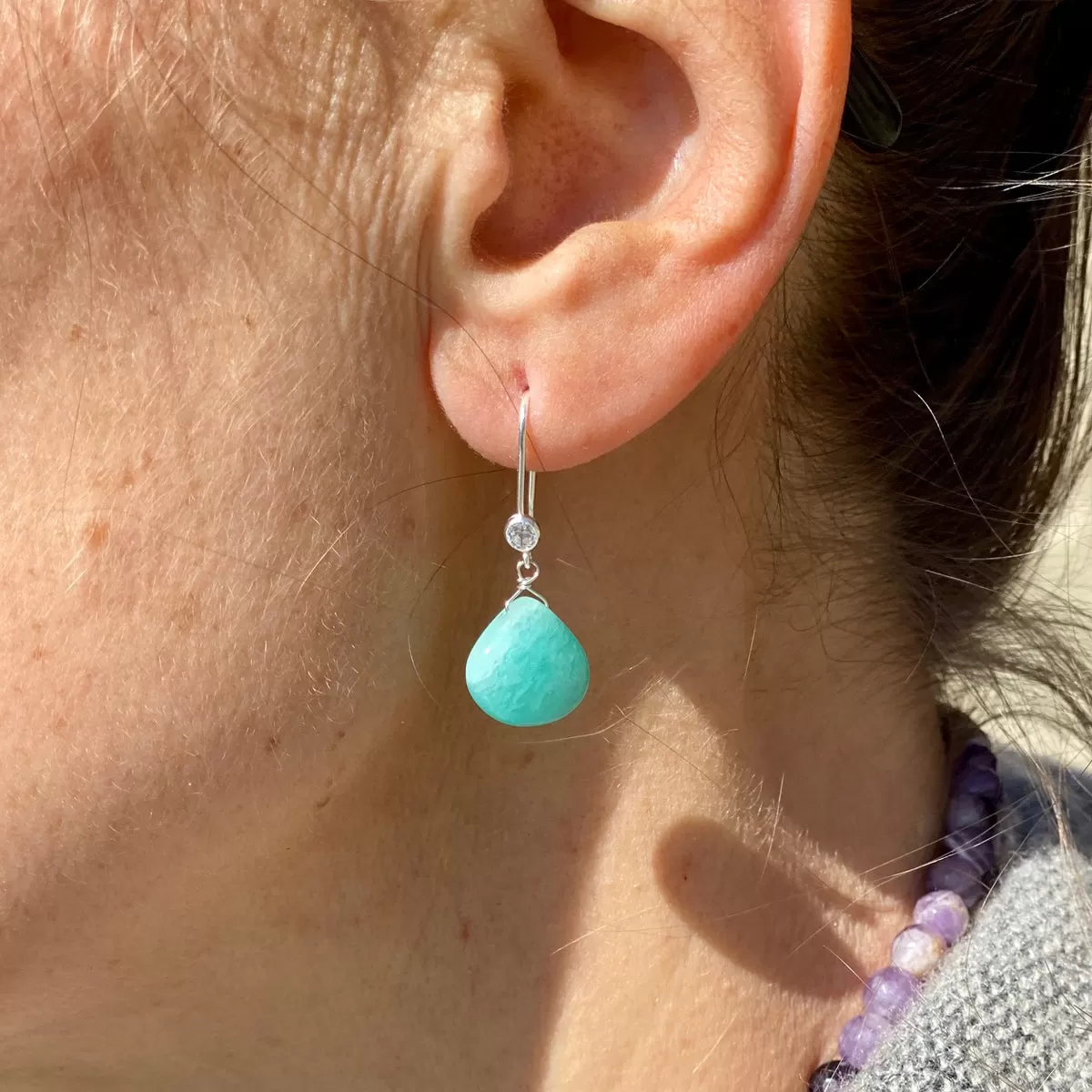 Amazonite Earrings for Courage