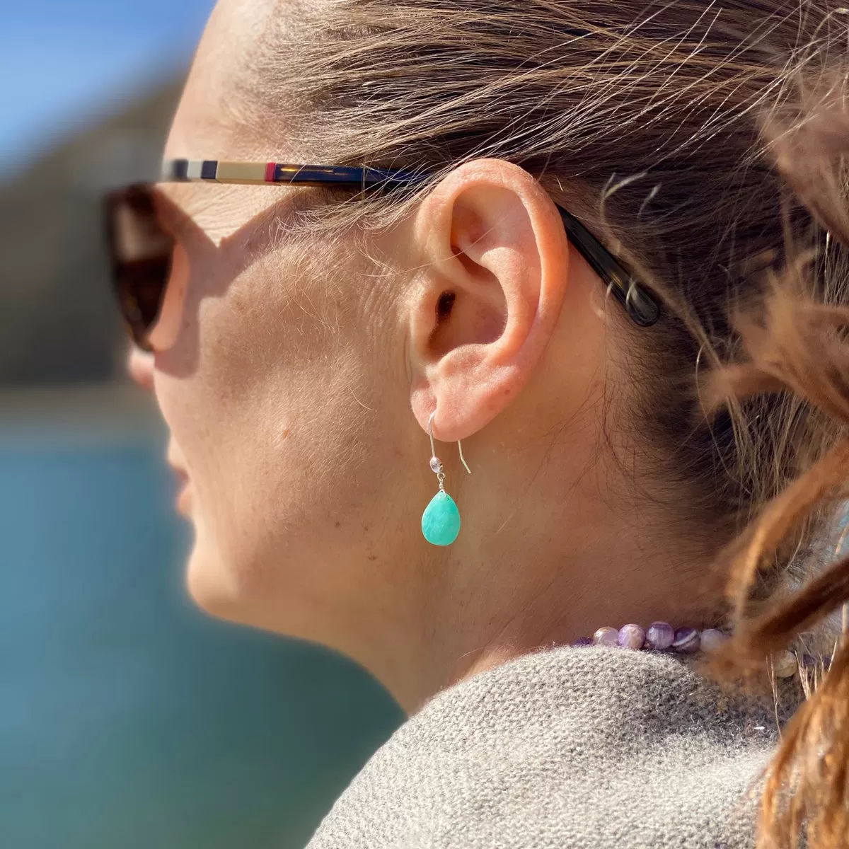 Amazonite Earrings for Courage