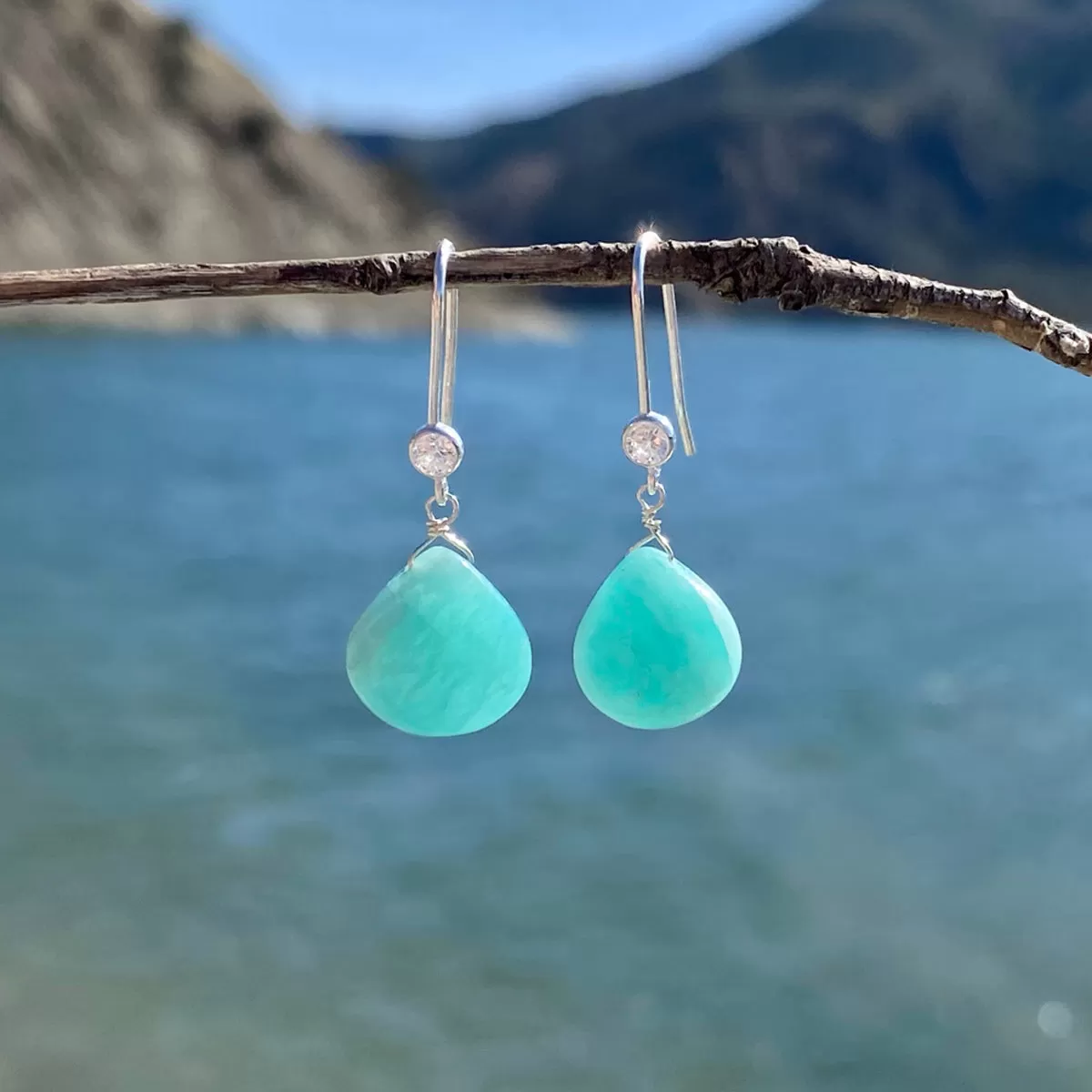 Amazonite Earrings for Courage