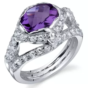 Amethyst Oval Cut Sterling Silver Ring Size 5