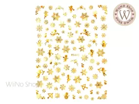 Angel Snowflake Gold Holographic Adhesive Nail Art Sticker - 1 pc (WG443GH)