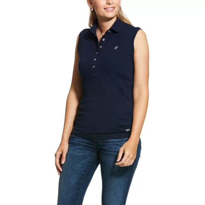 Ariat Ladies Sleeveless Prix Polo Navy