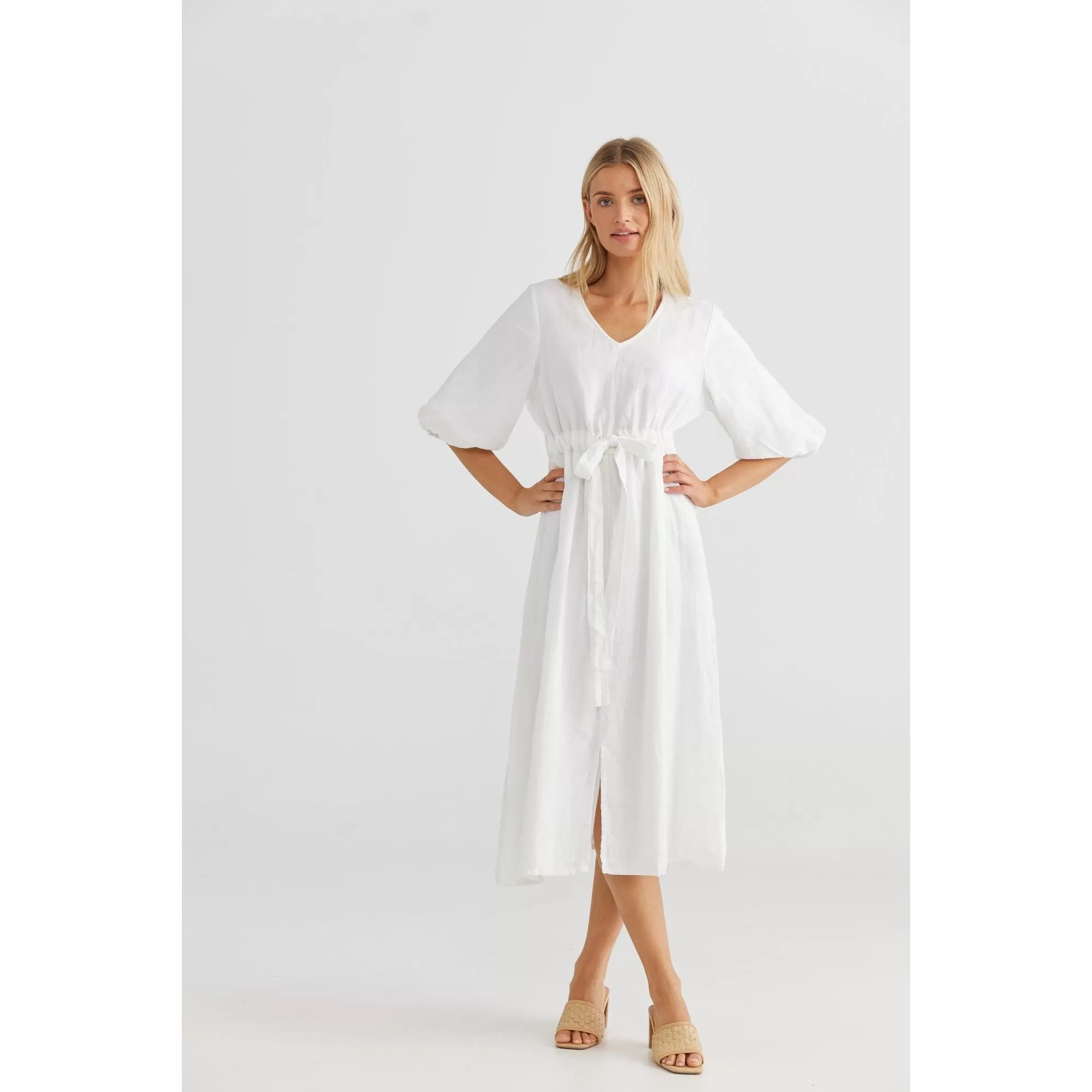 Ava Midi Dress | White