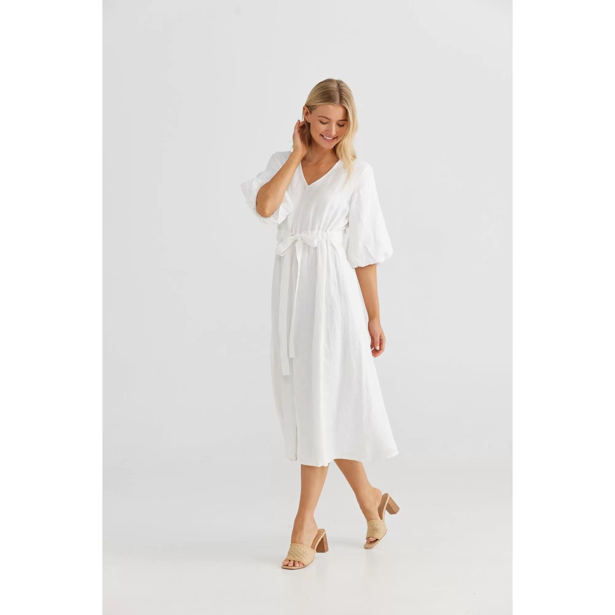 Ava Midi Dress | White