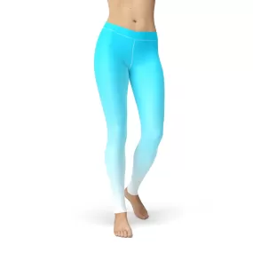 Avery Blue White Ombre Leggings