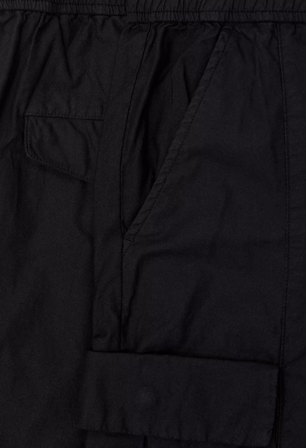 Back Sateen Cargo Pants / Black