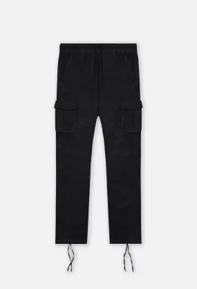 Back Sateen Cargo Pants / Black