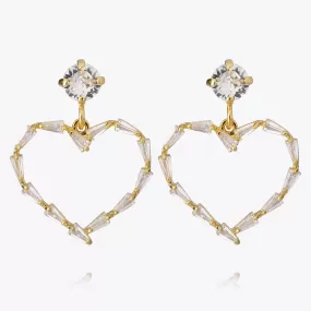 Baguette Heart Earring / Crystal