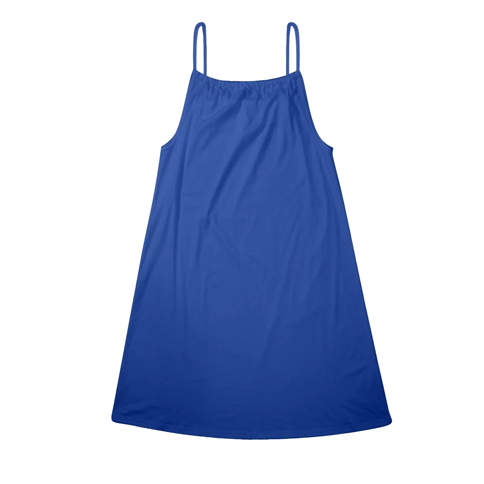 barbados blue Drawstring Neck Sleeveless Dress (Model D68)