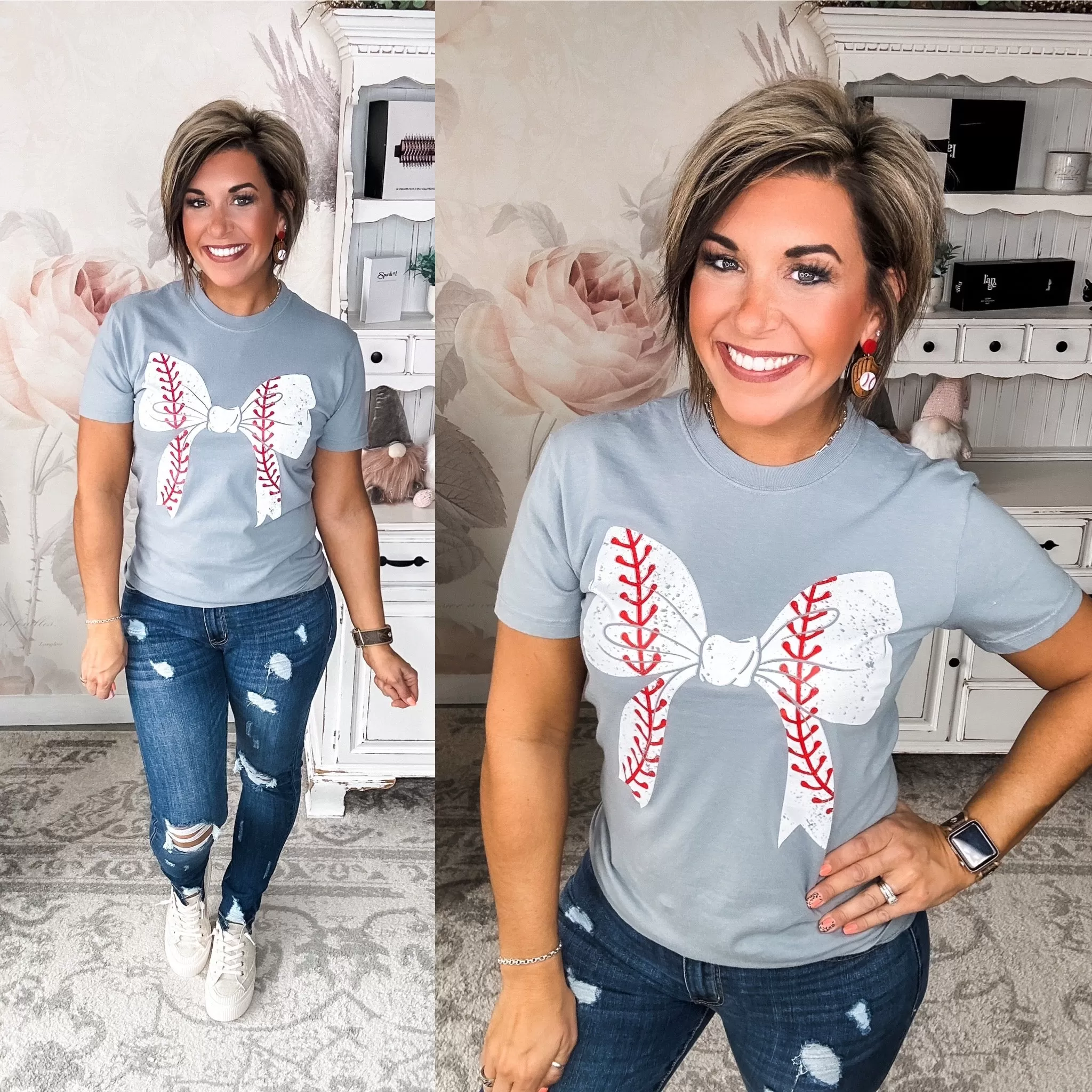 Baseball Bow Graphic Tee