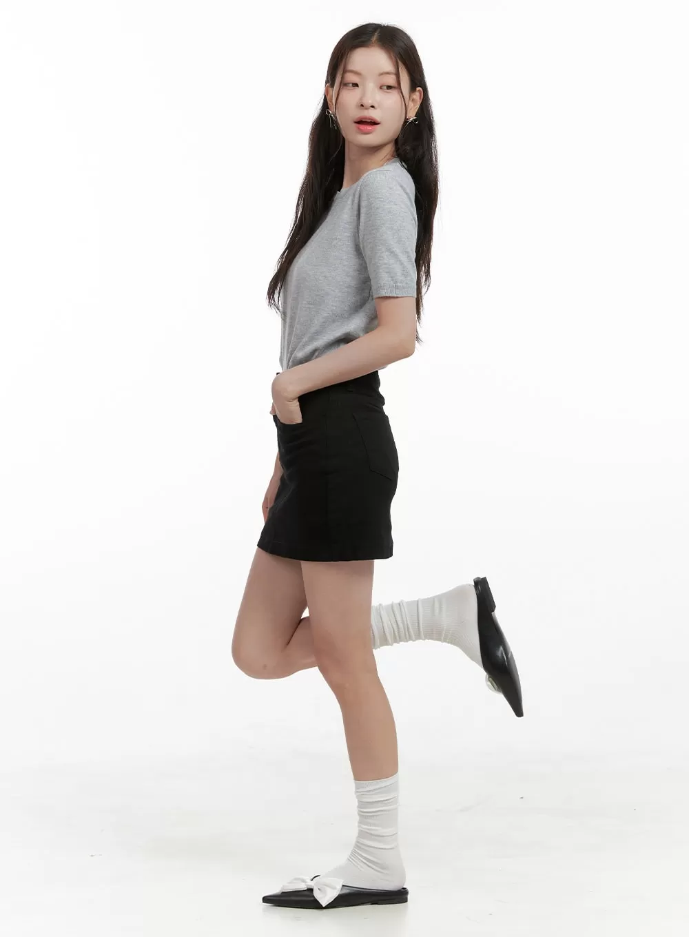 Basic Cotton Mini Skirt OL417