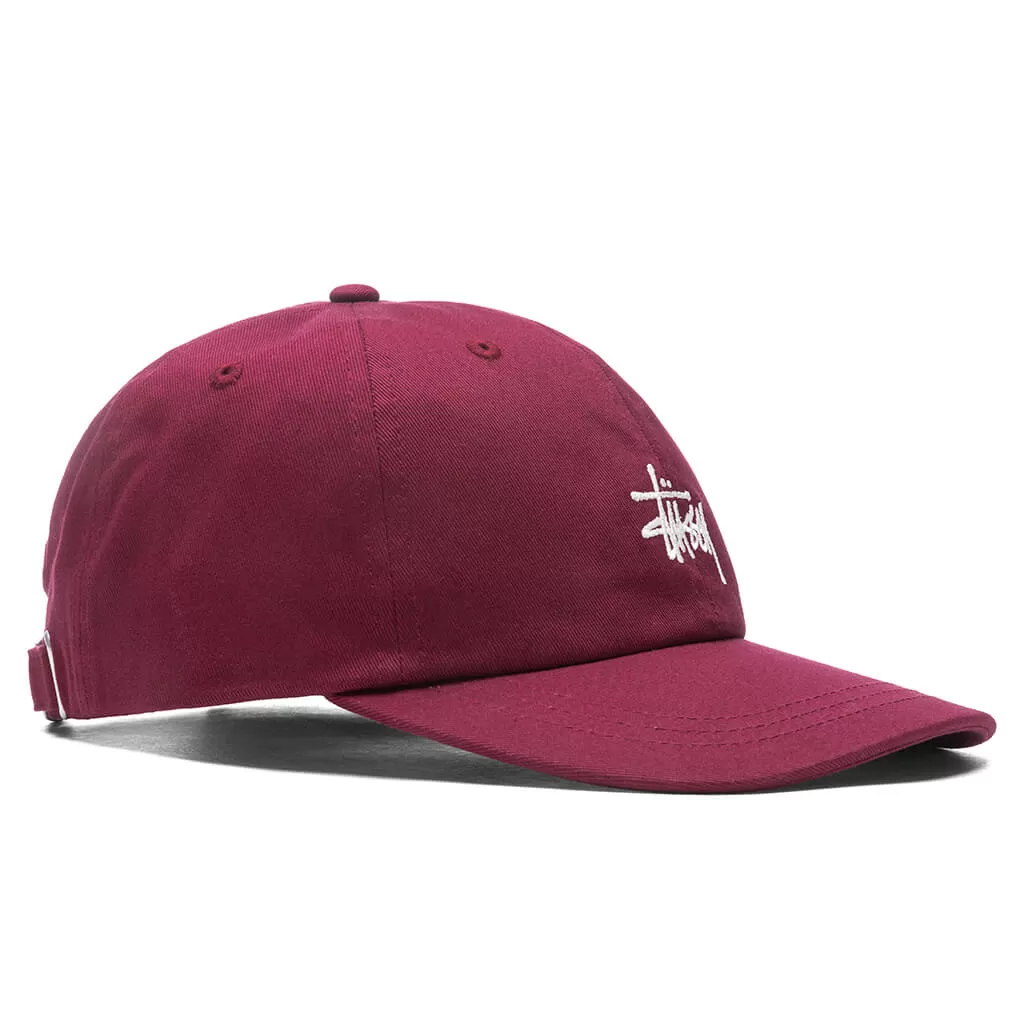 Basic Stock Low Pro Cap - Burgundy