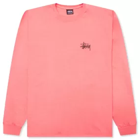 Basic Stussy Pig. Dyed L/S Tee - Coral