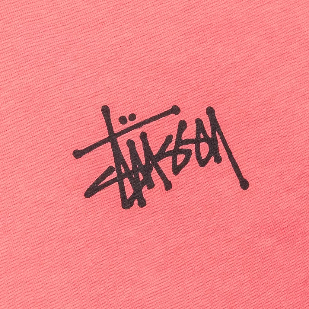 Basic Stussy Pig. Dyed L/S Tee - Coral