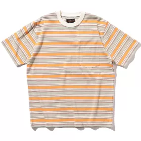 BEAMS PLUS Pocket Tee Multi Stripe Off White