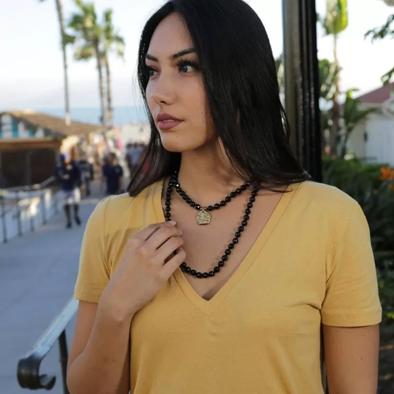 Black Tourmaline Hand Knotted Mala Necklace