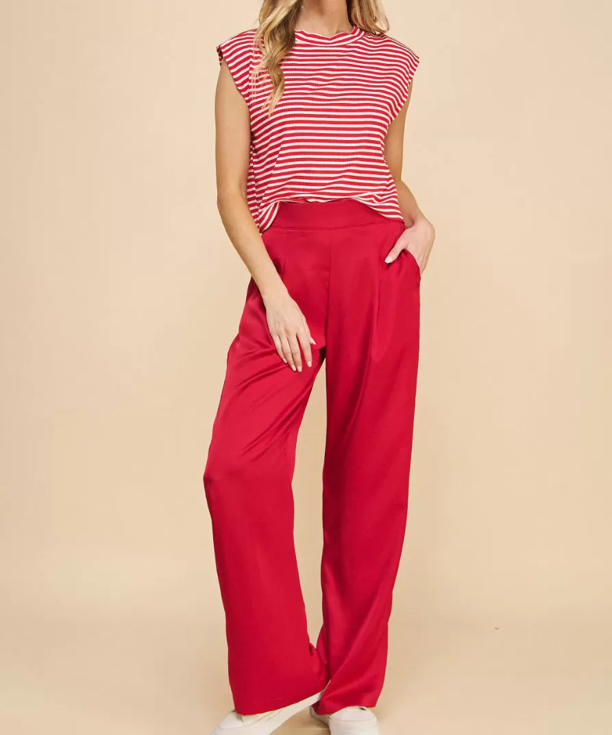 Blossom Stripe Top - Red/White