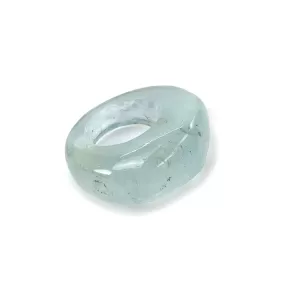 BLUE AQUAMARINE Gemstone Cabochon : 71.25cts Natural Untreated Aquamarine Uneven Shape Cabochon 34*31.5mm