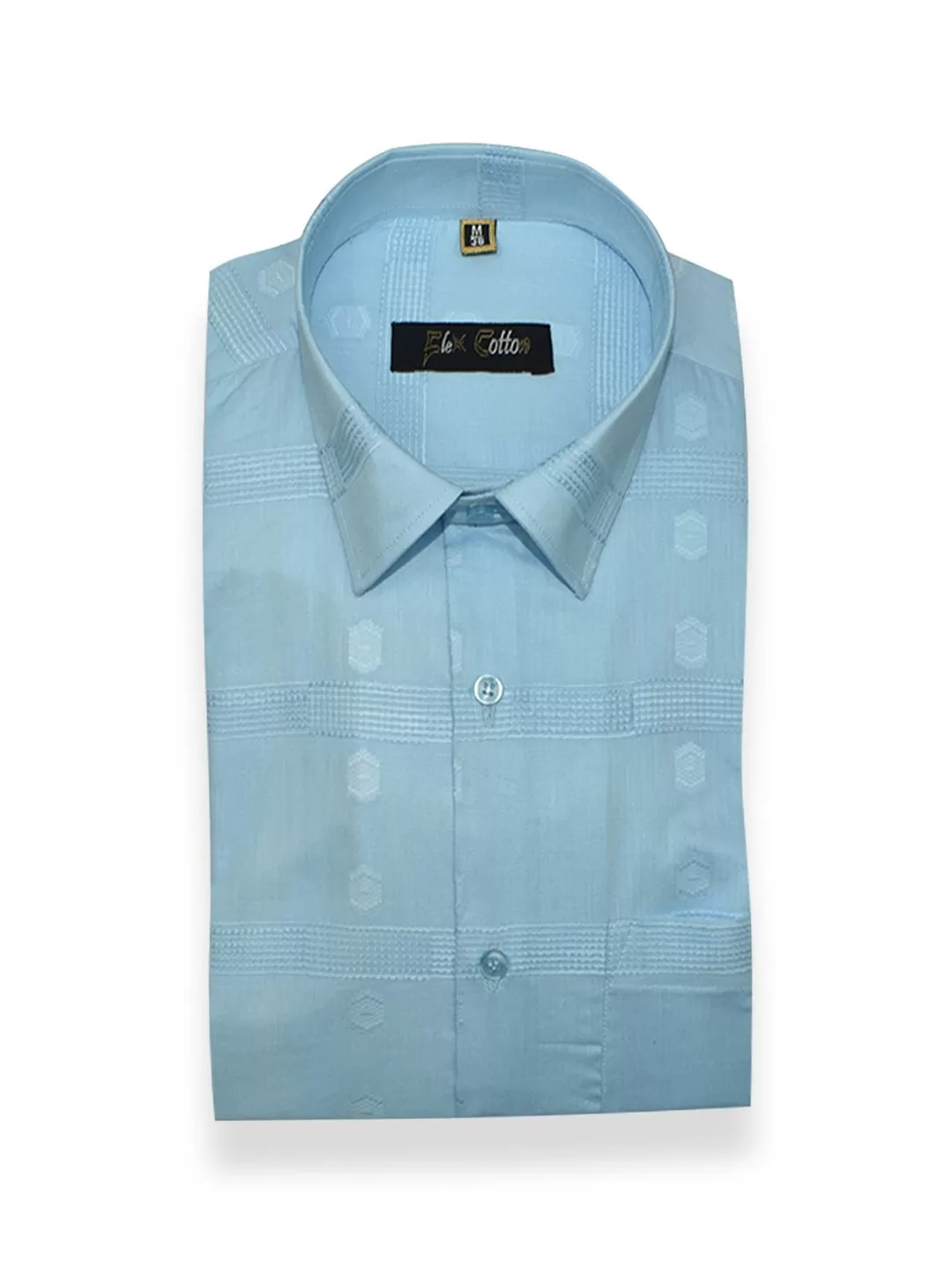 Blue Color Cotton Embroidery Butta Patta Shirts For Men’s