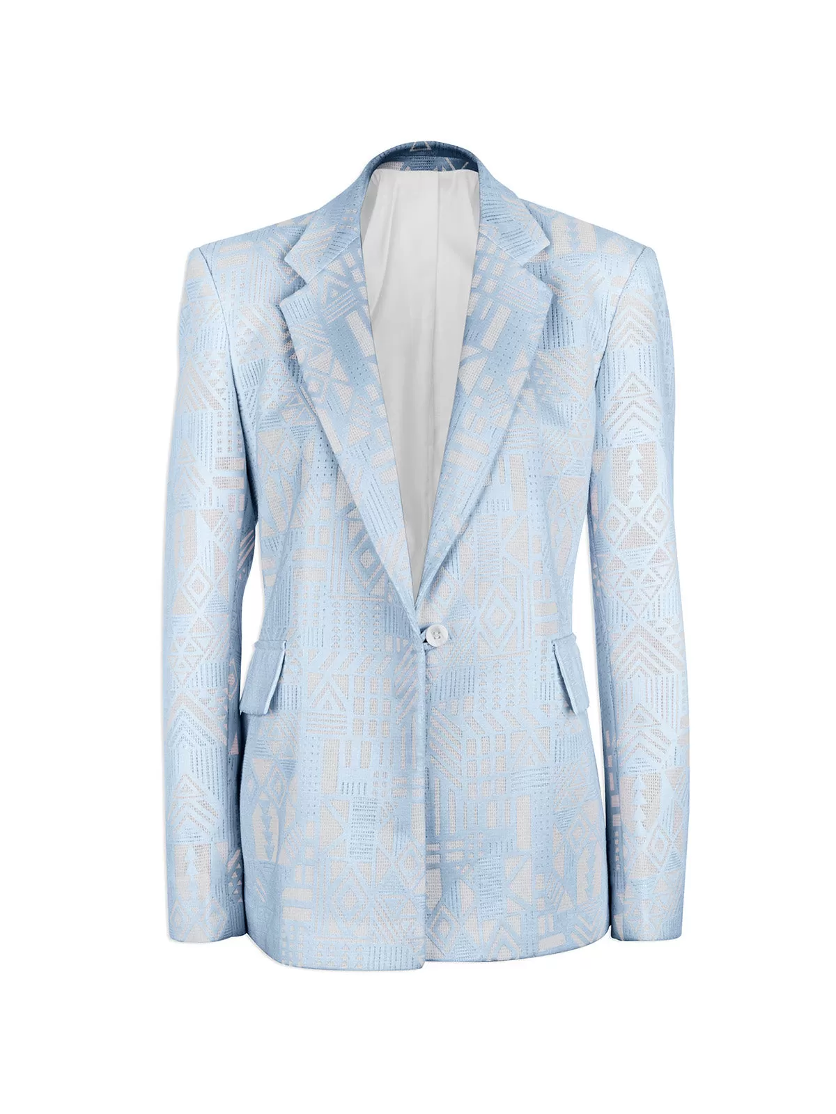 Blue Tribal Lace Blazer