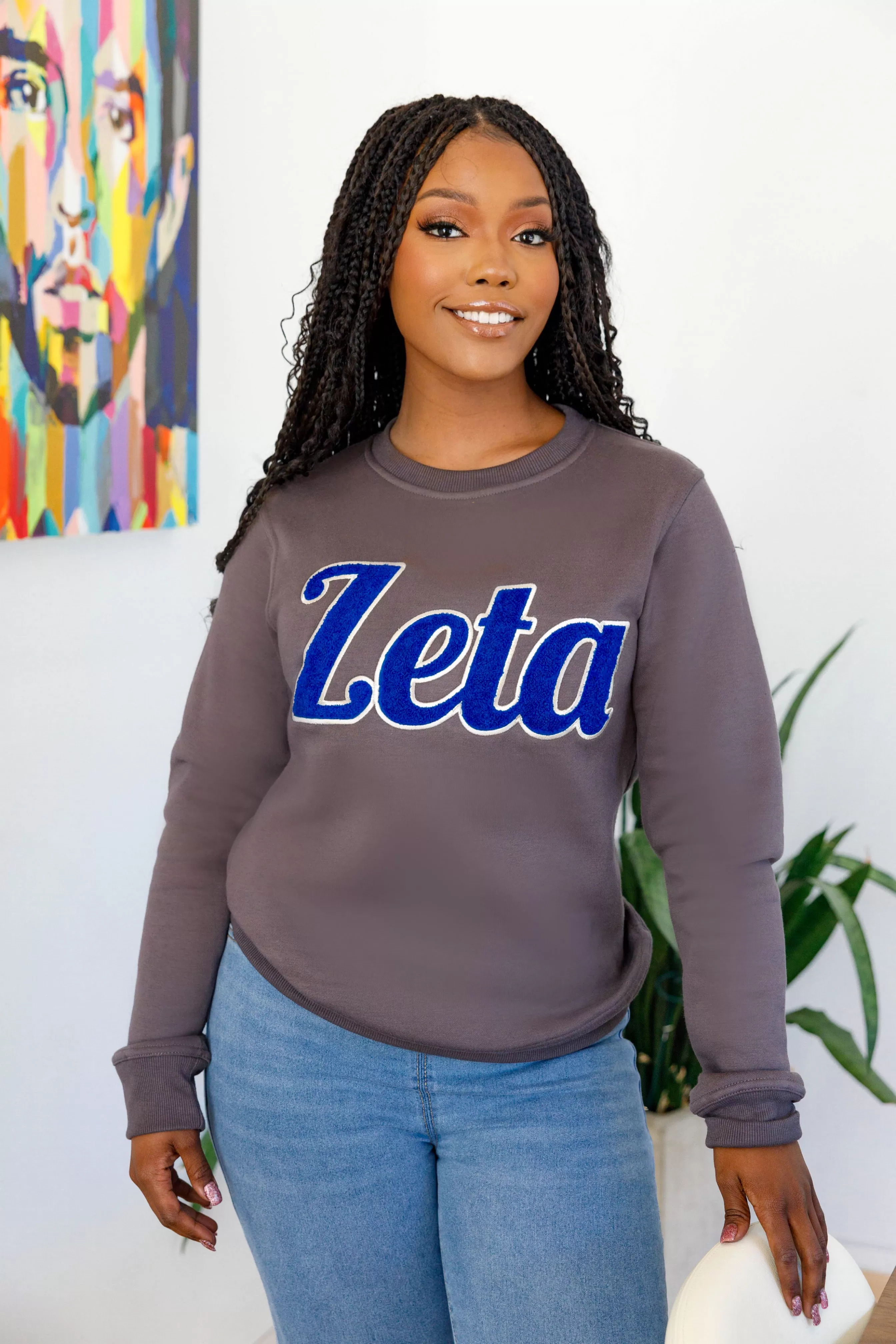 Blue/Silver Zeta Chenille Sweatshirt