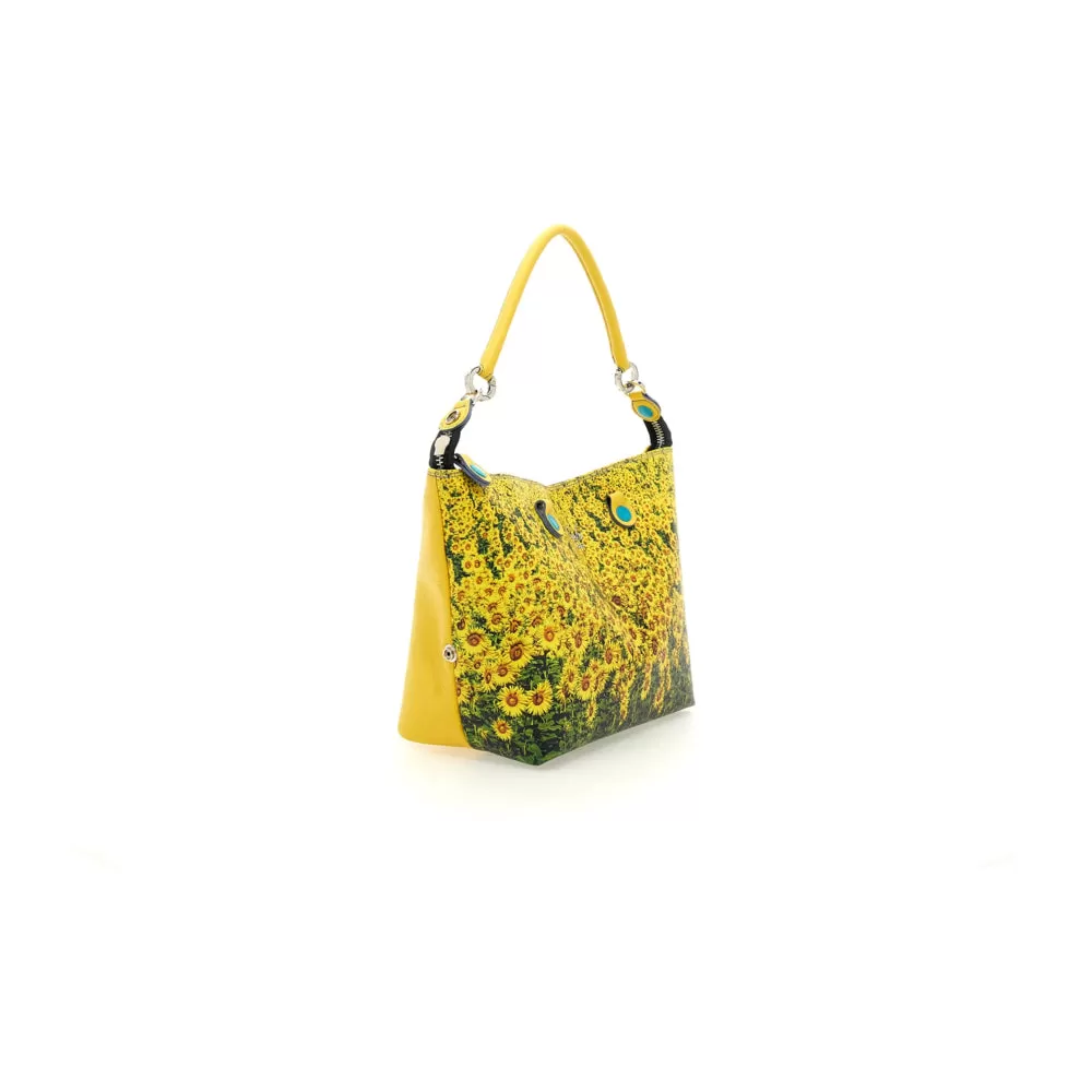 Borsa Donna a Mano con Tracolla GABS G3 PLUS Holiday in Pelle stampa Girasoli Large