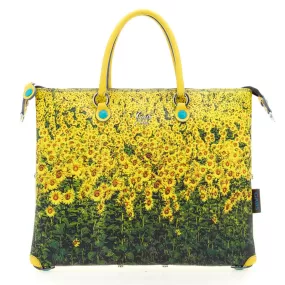 Borsa Donna a Mano con Tracolla GABS G3 PLUS Holiday in Pelle stampa Girasoli Large