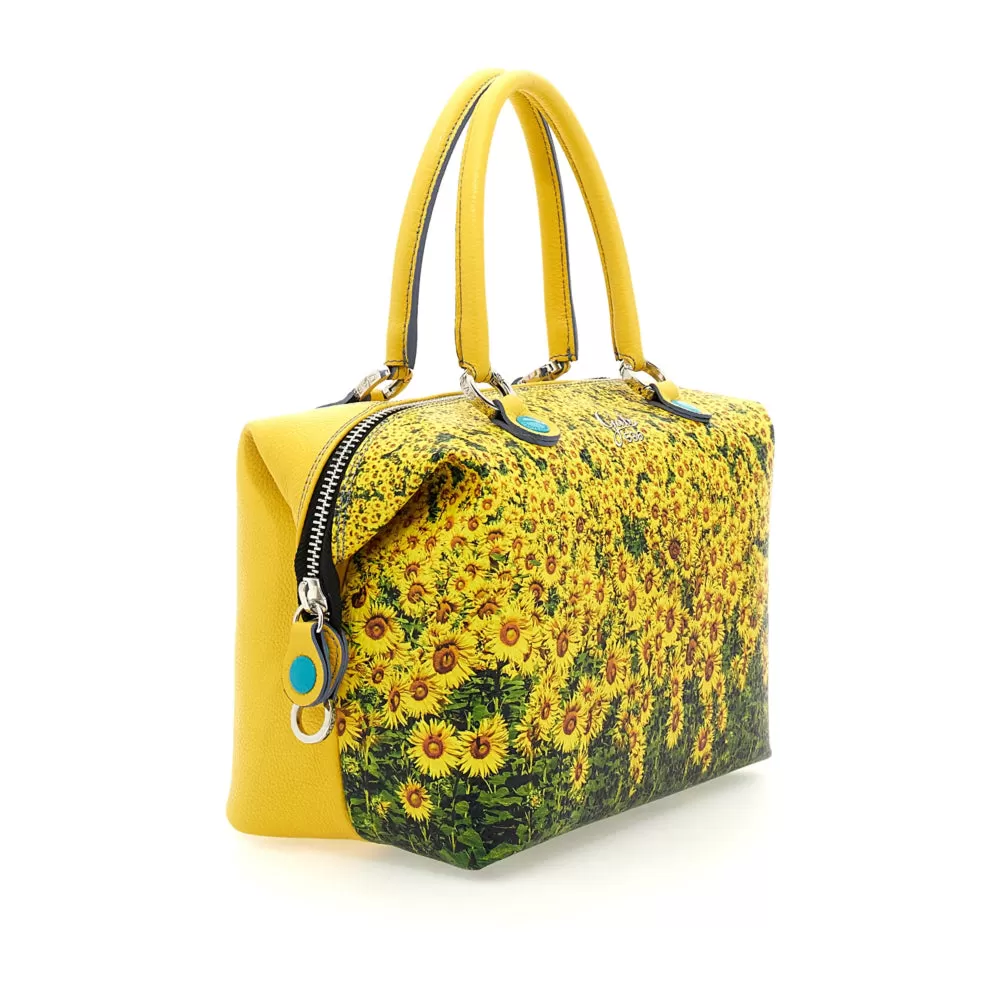 Borsa Donna a Mano con Tracolla GABS G3 PLUS Holiday in Pelle stampa Girasoli Large