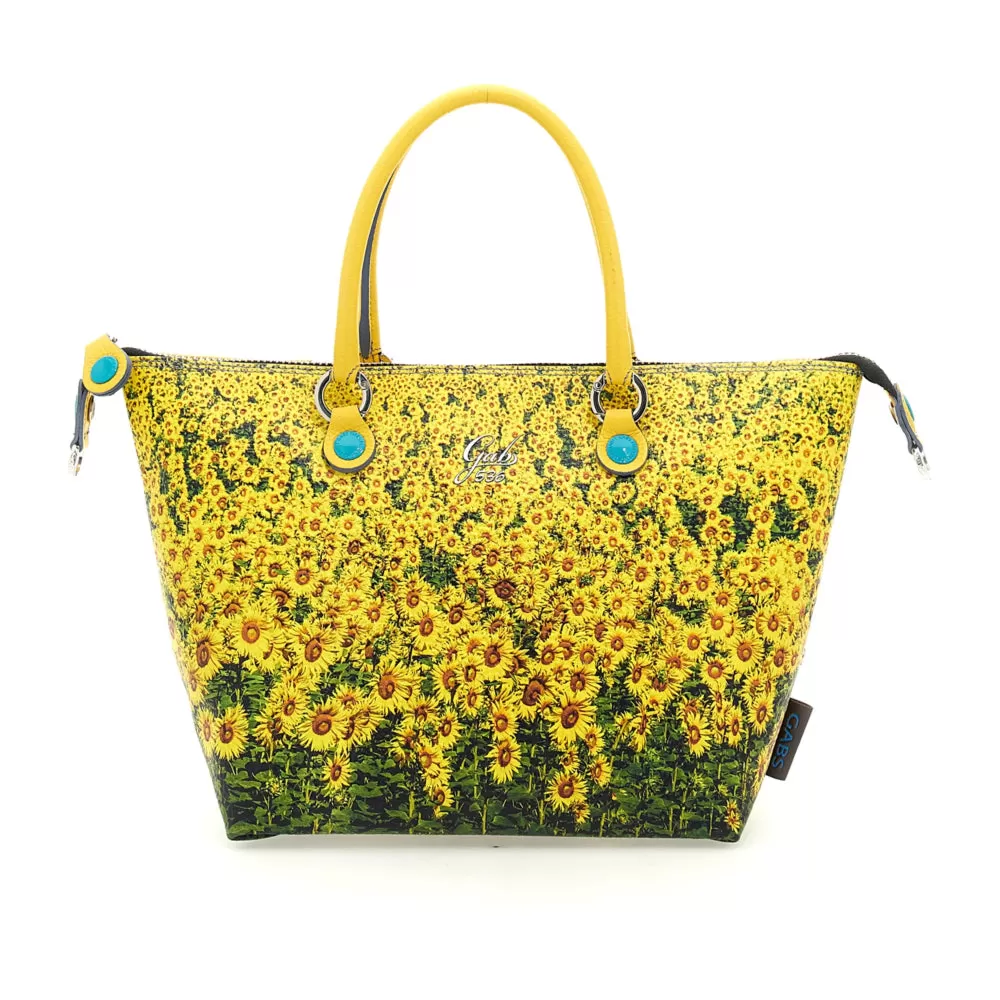 Borsa Donna a Mano con Tracolla GABS G3 PLUS Holiday in Pelle stampa Girasoli Large