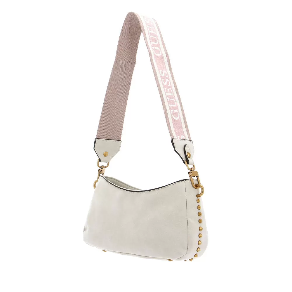 Borsa Donna a Spalla GUESS Chiusa con Zip Linea Radar colore Stone