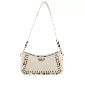 Borsa Donna a Spalla GUESS Chiusa con Zip Linea Radar colore Stone