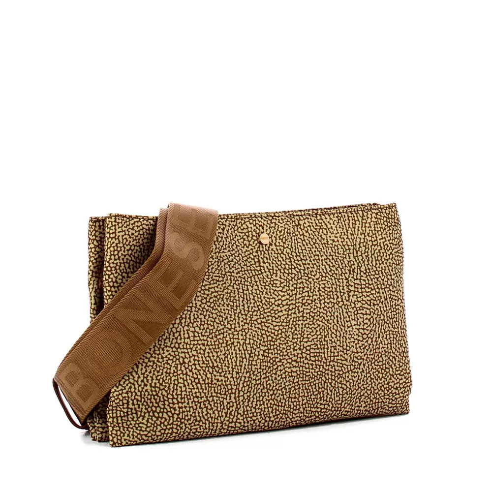 Borsa Donna a Tracolla BORBONESE linea Eco Line Small in Tessuto OP Beige Brown