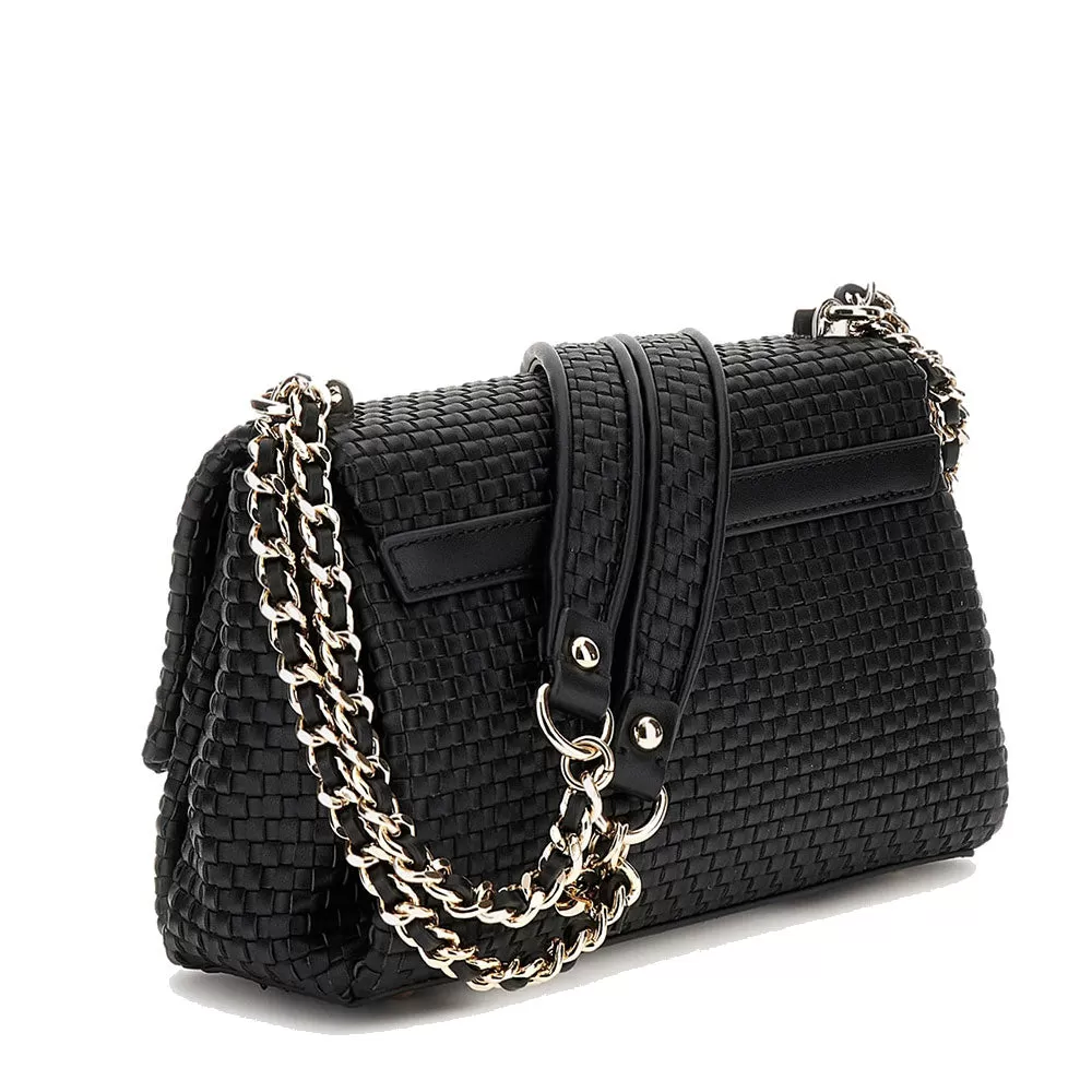 Borsa Donna a Tracolla GUESS Chiusa con Pattina Linea Etel colore Nero