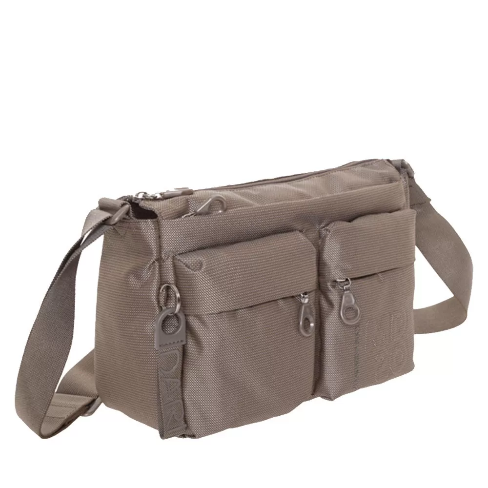 Borsa Donna a Tracolla Mandarina Duck in Tessuto Linea MD20 Colore Taupe - P10QMTX5