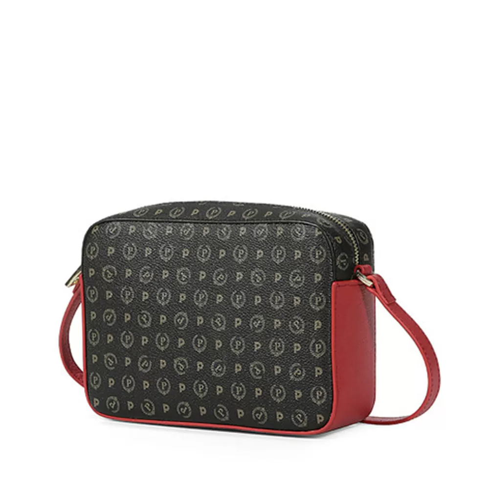 Borsa Donna a Tracolla POLLINI linea Heritage Logo Classic Nero e Rosso