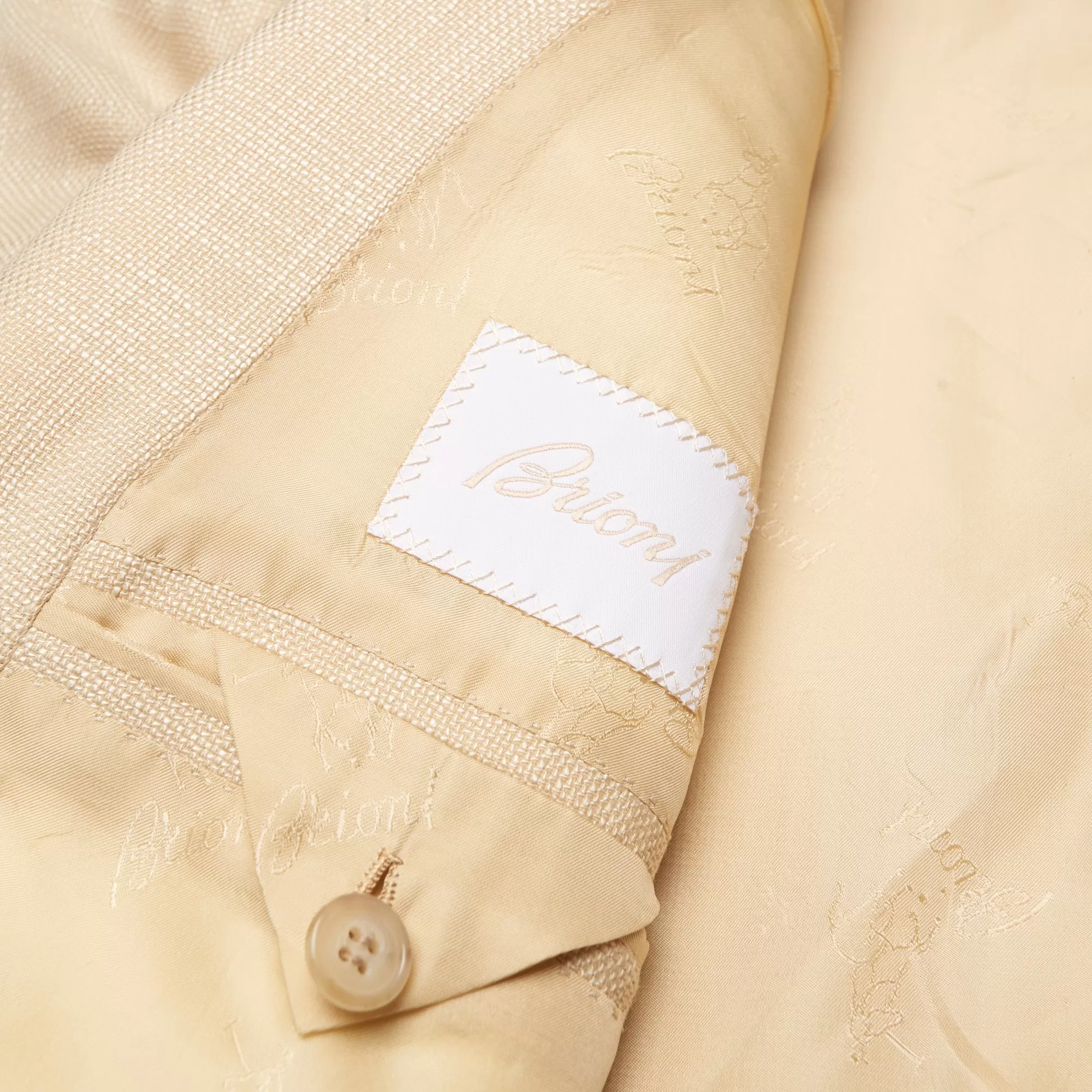 BRIONI "SECOLO" Handmade Beige Wool-Silk Hopsack Jacket EU 50 NEW US 40