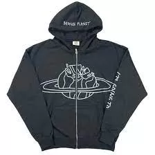 Broken Planet Zip Up Hoodie Soat Black